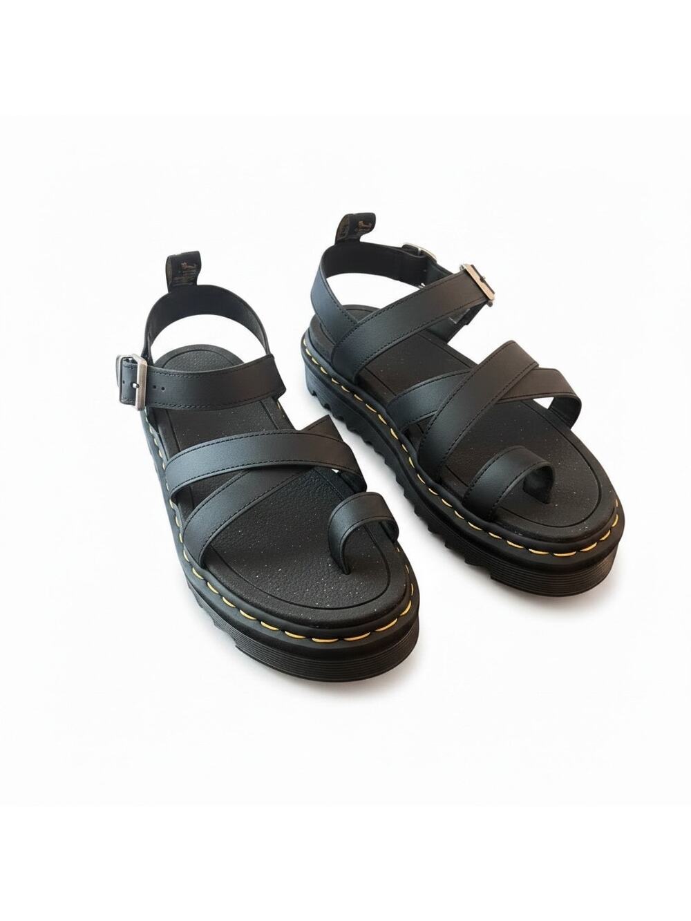 Dr. Martens Avery Doc Martens 9L women black witchygoth leather buckles sandals